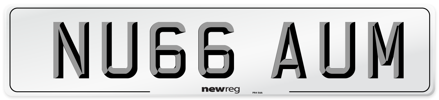 NU66 AUM Number Plate from New Reg